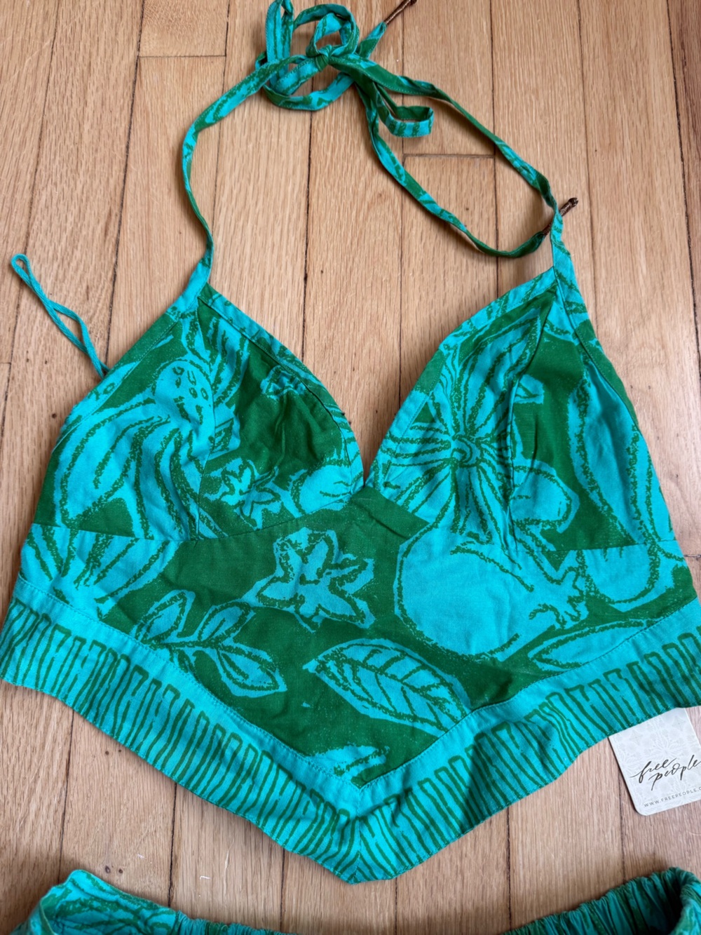 Free People Green Floral Two-Piece Skirt Set - Picture 4 of 11